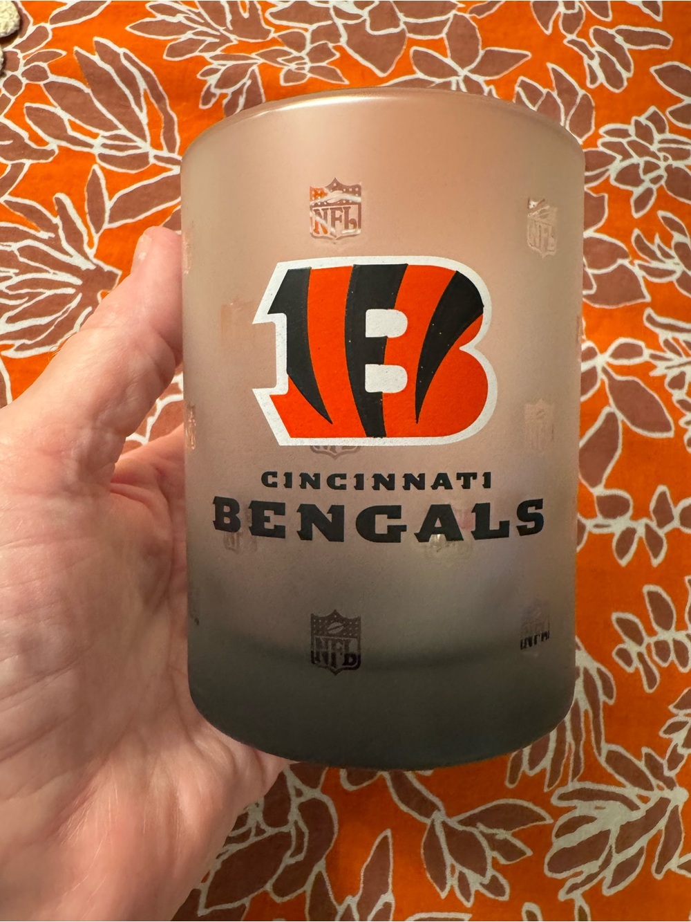 Cincinnati Bengals 16oz frosted glass pint tumbler